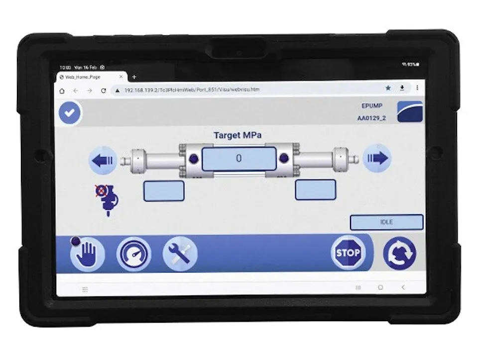 Wi-fi tablet with web hmi