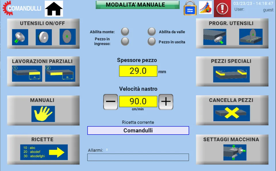 Programming of the spindles